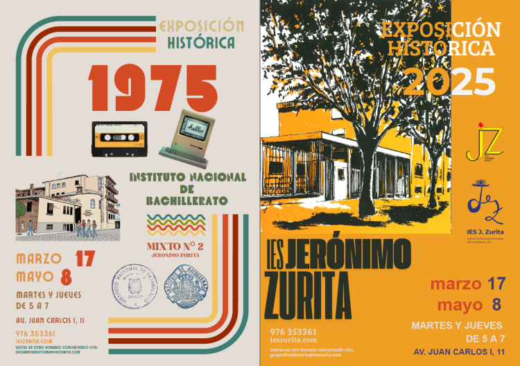 Doble cartel de la exposición histórica 50 años Instituto Jerónimo Zurita
